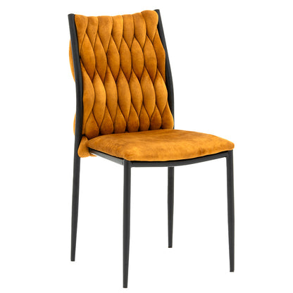 Chair Romany pakoworld velvet beige golden-black leg