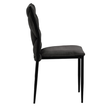 Chair Romany pakoworld velvet anthracite-black leg