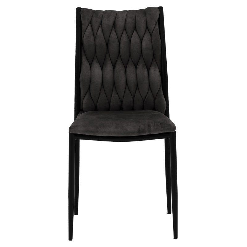 Chair Romany pakoworld velvet anthracite-black leg