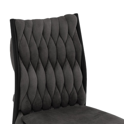 Chair Romany pakoworld velvet anthracite-black leg