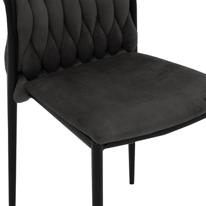 Chair Romany pakoworld velvet anthracite-black leg