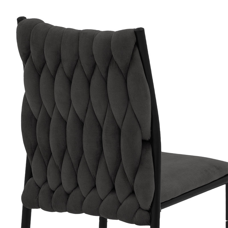 Chair Romany pakoworld velvet anthracite-black leg