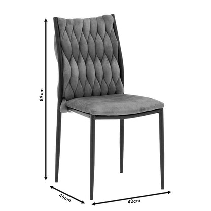 Chair Romany pakoworld velvet anthracite-black leg