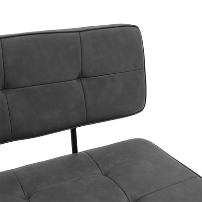 2 seater sofa Rosen pakoworld PU anthracite-black metal leg 122x55.5x84.5cm