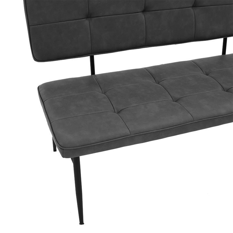 2 seater sofa Rosen pakoworld PU anthracite-black metal leg 122x55.5x84.5cm