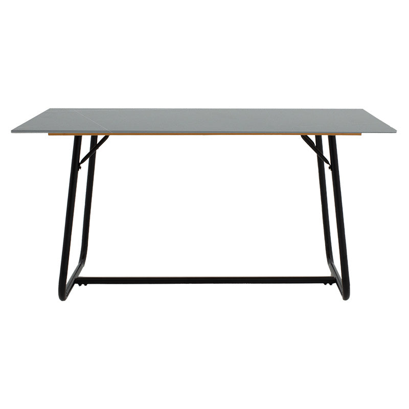Dinning table Revello sintered stone black marble- metal black leg design 150x90x75cm