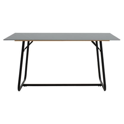 Dinning table Revello sintered stone black marble- metal black leg design 150x90x75cm