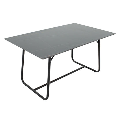 Dinning table Revello pakoworld sintered stone black marble- metal black leg design 150x90x75cm