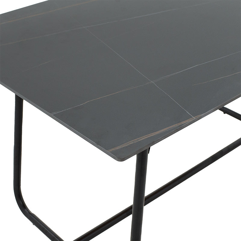 Dinning table Revello pakoworld sintered stone black marble- metal black leg design 150x90x75cm