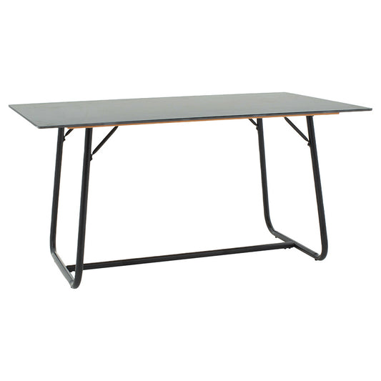 Dinning table Revello pakoworld sintered stone black marble- metal black leg design 150x90x75cm