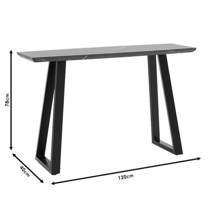 Console Rouse pakoworld MDF black marble- metal black leg 120x40x78cm