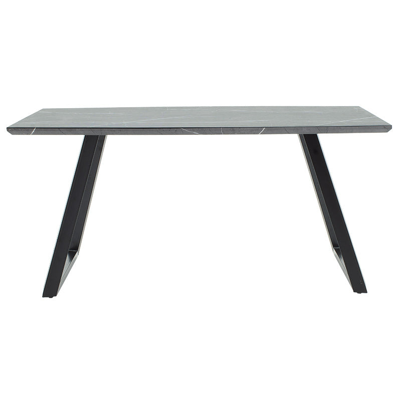 Dinning table Rouse pakoworld MDF black marble- metal black leg design 160x90x75cm