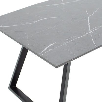 Dinning table Rouse pakoworld MDF black marble- metal black leg design 160x90x75cm