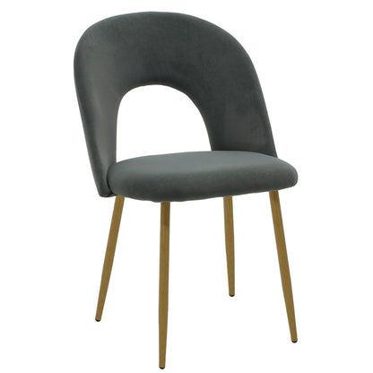 Chair Jonah velvet dark greynatural legs