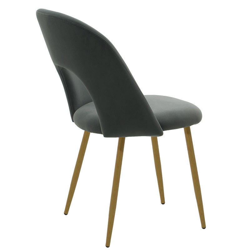 Chair Jonah velvet dark greynatural legs