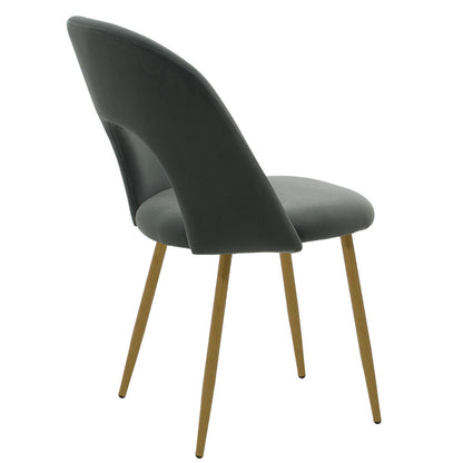 Chair Jonah velvet dark greynatural legs
