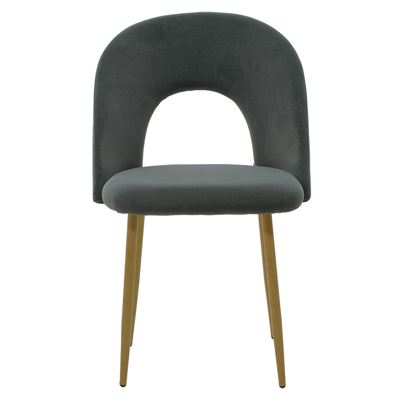 Chair Jonah velvet dark greynatural legs