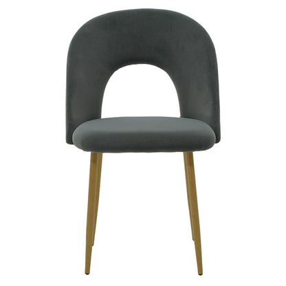 Chair Jonah velvet dark greynatural legs