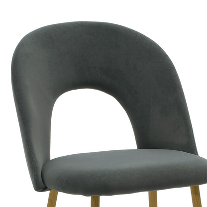 Chair Jonah velvet dark greynatural legs
