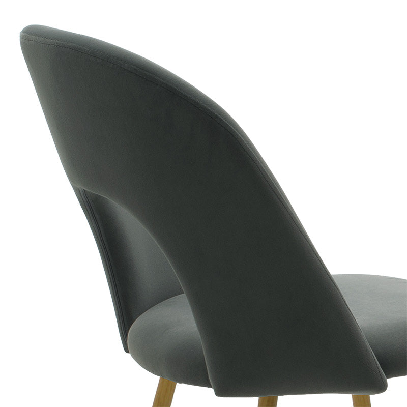Chair Jonah velvet dark greynatural legs