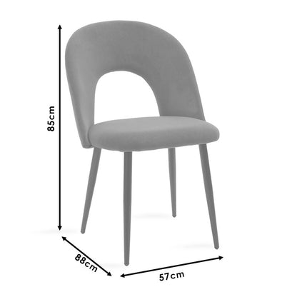 Chair Jonah velvet dark greynatural legs