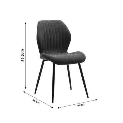 Chair Fersity pakoworld dark grey fabric-black metal leg 48x56.5x85.5cm