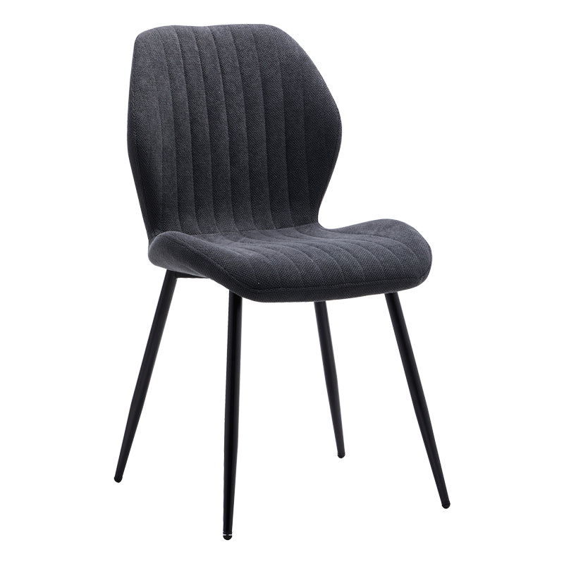 Chair Fersity pakoworld dark grey fabric-black metal leg 48x56.5x85.5cm