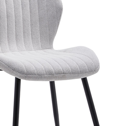 Chair Fersity pakoworld white fabric-black metal leg 48x56.5x85.5cm