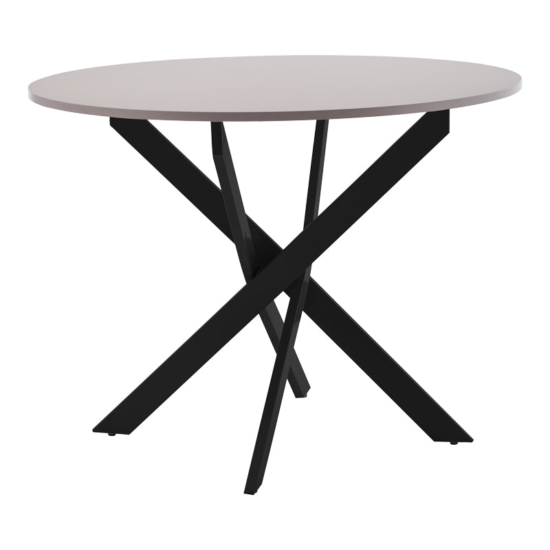 Dammero pakoworld melamine table cream-leg black metal D100x75cm