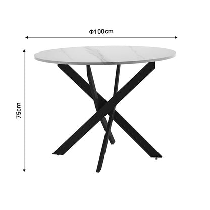 Dining table Dammero pakoworld melamine dark grey-black D100x75cm