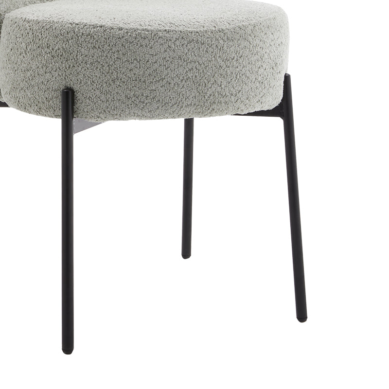 Chair Houlian pakoworld grey fabric-black metal leg 46x66x89cm