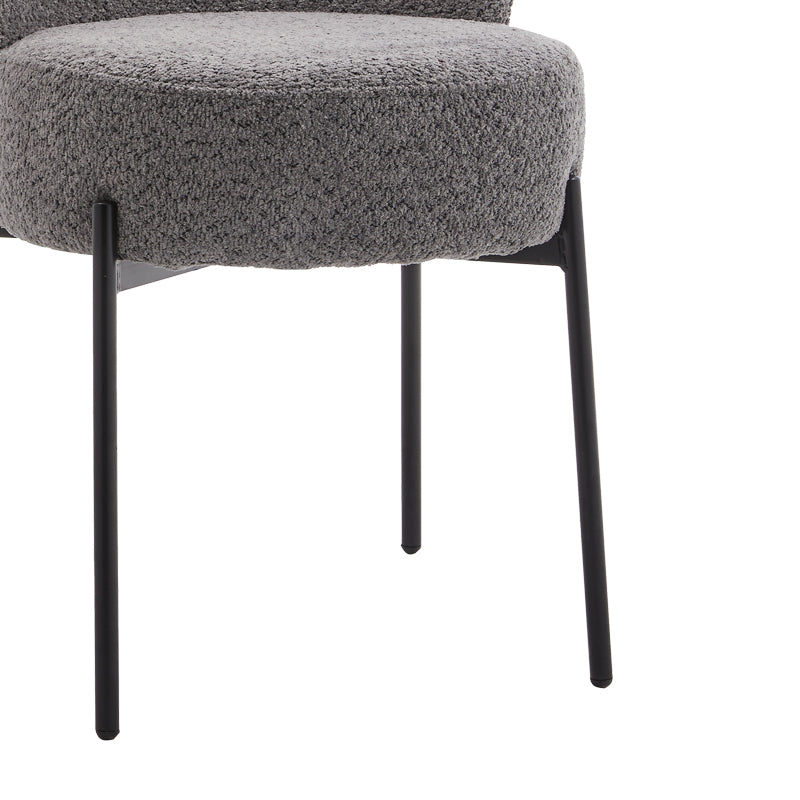 Chair Houlian pakoworld anthracite fabric-black metal leg 46x66x89cm