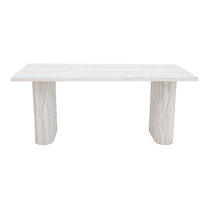 Table Loozir pakoworld mdf in white marble color 180x90x75cm