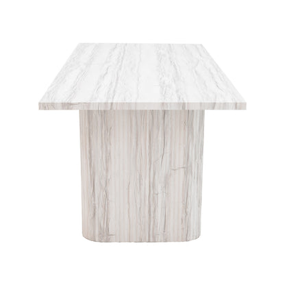 Table Loozir pakoworld mdf in white marble color 180x90x75cm