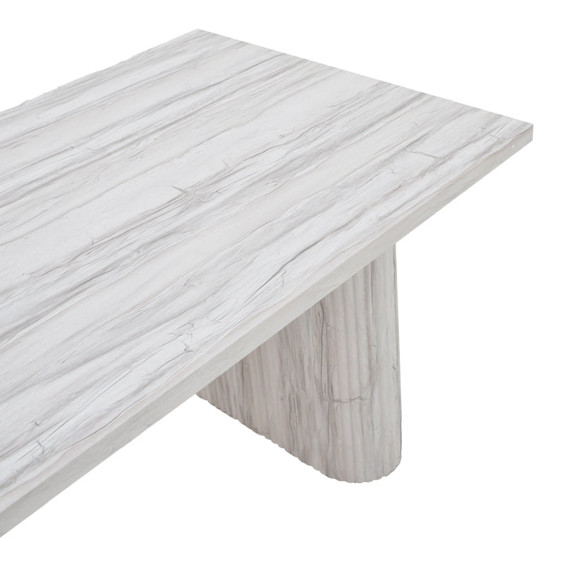 Table Loozir pakoworld mdf in white marble color 180x90x75cm
