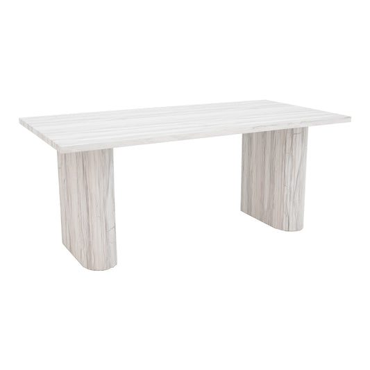 Table Loozir pakoworld mdf in white marble color 180x90x75cm