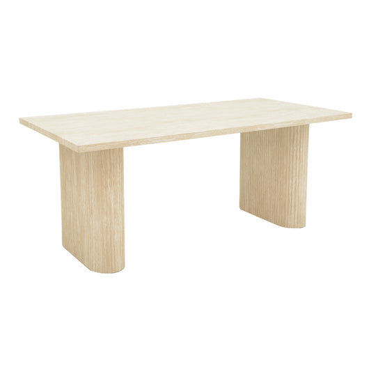 Table Loozir pakoworld mdf in white travertine color 180x90x75cm