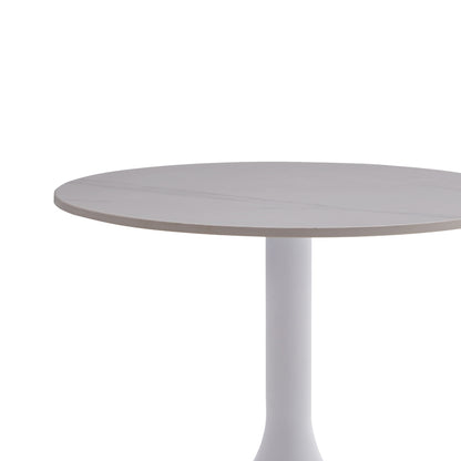 Coffee table Fabron Inart white sintered stone D50x52cm