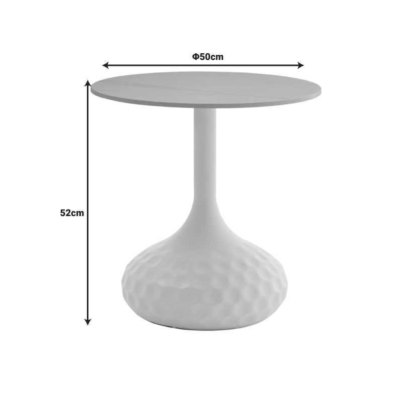 Coffee table Fabron Inart white sintered stone D50x52cm
