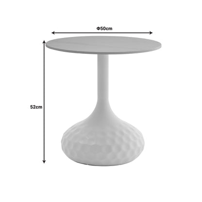 Coffee table Fabron Inart white sintered stone D50x52cm