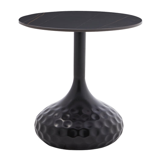 Coffee table Fabron Inart black sintered stone D50x52cm