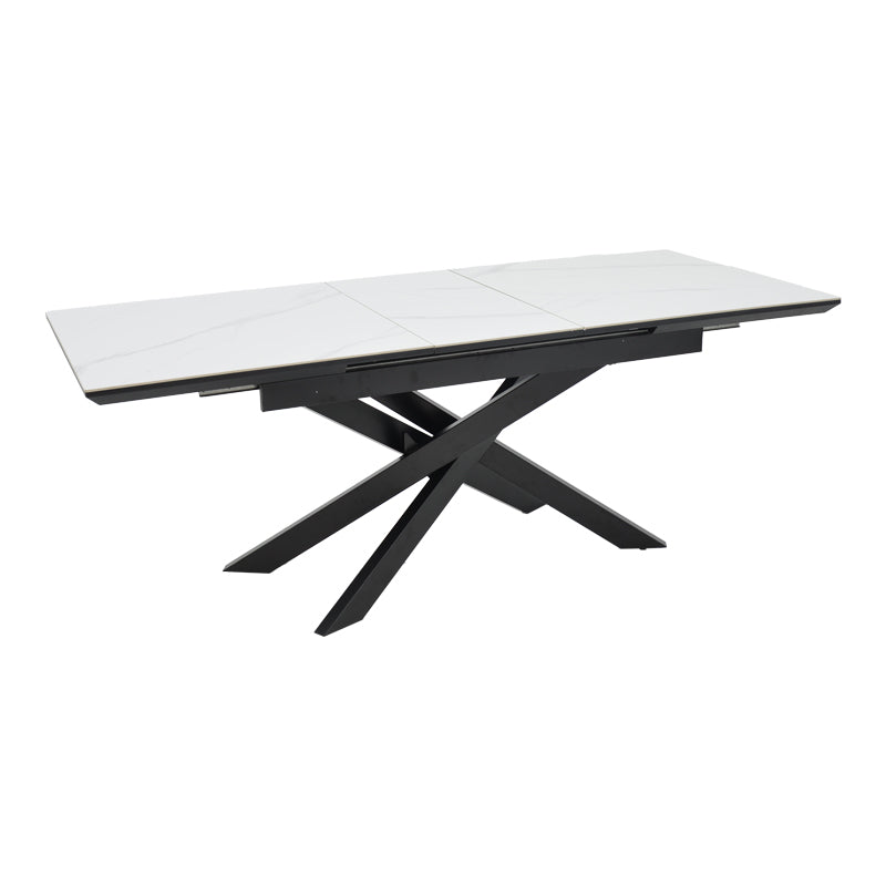 Table Ragemi pakoworld grey mdf-black metal 160-200x90x75cm