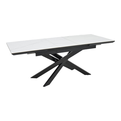 Table Ragemi pakoworld grey mdf-black metal 160-200x90x75cm