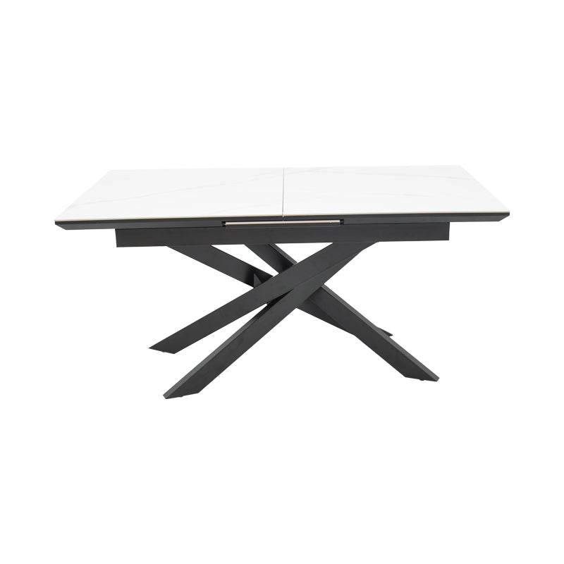 Table Ragemi pakoworld grey mdf-black metal 160-200x90x75cm