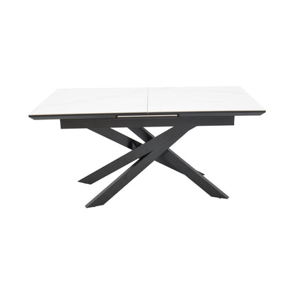 Table Ragemi pakoworld grey mdf-black metal 160-200x90x75cm