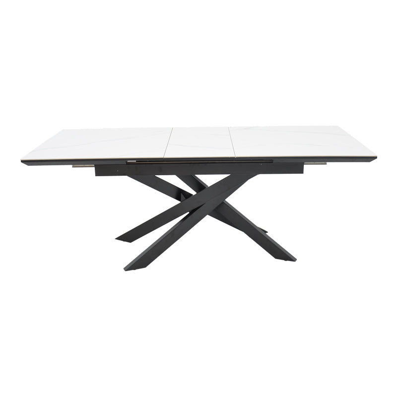 Table Ragemi pakoworld grey mdf-black metal 160-200x90x75cm