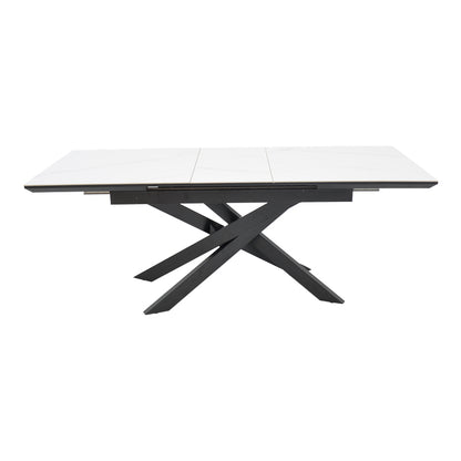 Table Ragemi pakoworld grey mdf-black metal 160-200x90x75cm