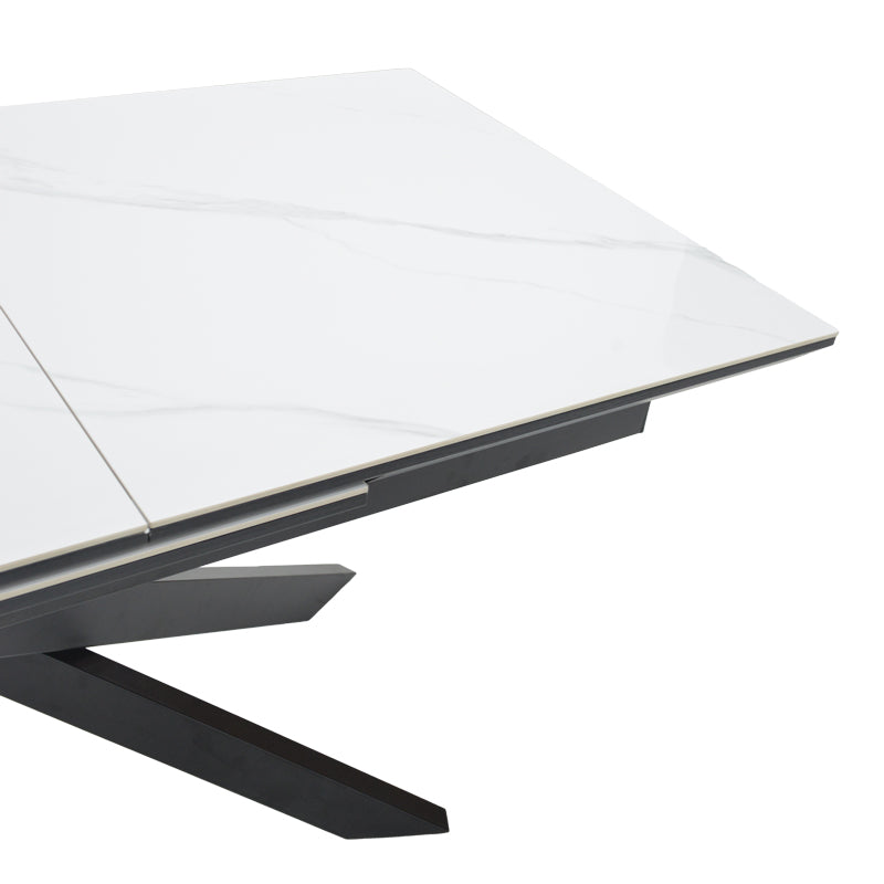 Table Ragemi pakoworld grey mdf-black metal 160-200x90x75cm