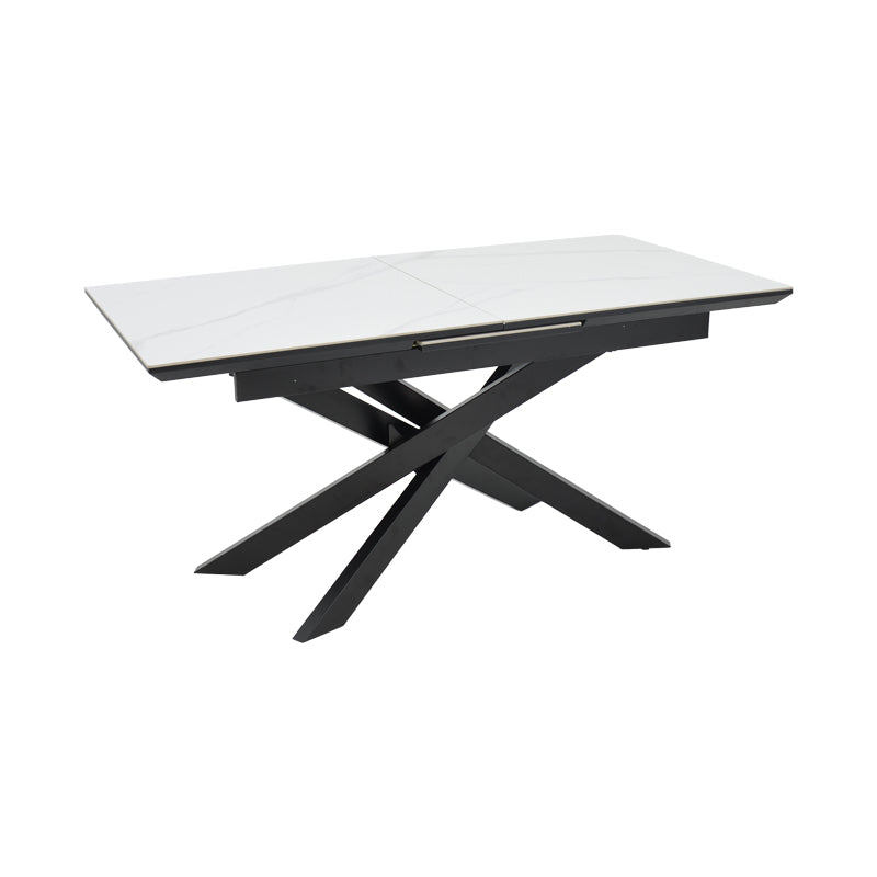 Table Ragemi pakoworld grey mdf-black metal 160-200x90x75cm