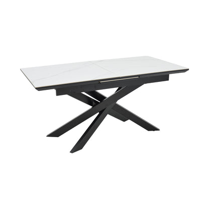 Table Ragemi pakoworld grey mdf-black metal 160-200x90x75cm